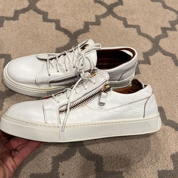 designer silvio massimo white leather sneakers size 42 9 US size all leather - Picture 2 of 11